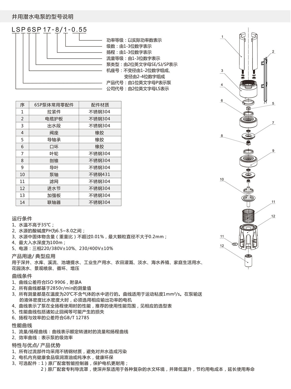 6SP系列深井潛水泵